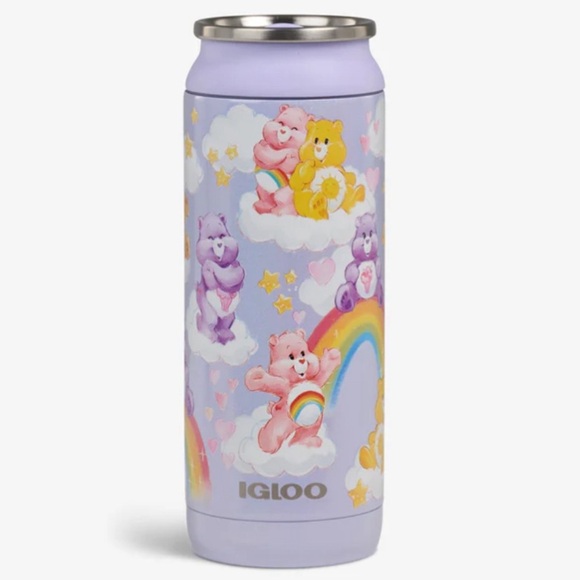 NWT CARE BEARS Insulated Can 16 Oz igloo Stainless Steel - Picture 1 of 10